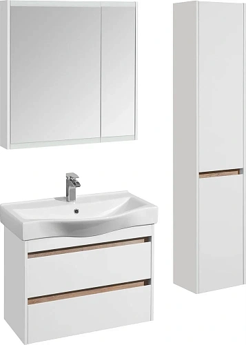 Зеркальный шкаф Aquaton Нортон 80 белый 1A249202NT010 Зеркальный шкаф Aquaton Нортон 80 белый 1A249202NT010