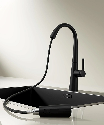 Смеситель для кухни Vincea VKF-176MB, черный Смеситель для кухни Vincea VKF-176MB, черный