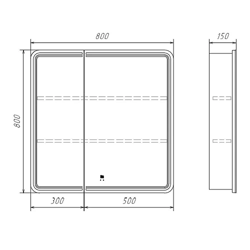 Зеркальный шкаф Comforty Нео-80 00-00020420 LED-подсветка, бесконтактный сенсор Зеркальный шкаф Comforty Нео-80 00-00020420 LED-подсветка, бесконтактный сенсор