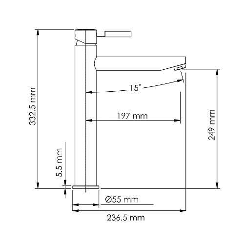 Смеситель для раковины WasserKRAFT Gollach 3303H черный Смеситель для раковины WasserKRAFT Gollach 3303H черный