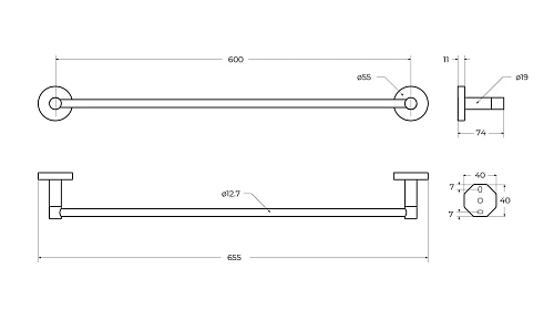Полотенцедержатель CEZARES RELAX-TH-65-IN сатин Полотенцедержатель CEZARES RELAX-TH-65-IN сатин