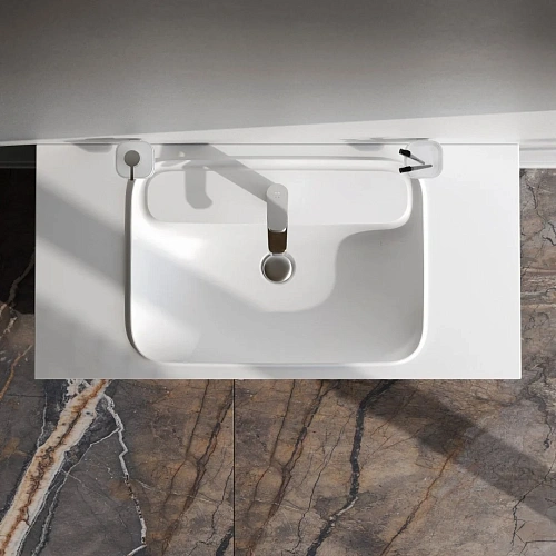 Раковина AM.PM Func M8FWPC1000WM мебельная, литьевой мрамор, 100 см, белый матовый Раковина AM.PM Func M8FWPC1000WM мебельная, литьевой мрамор, 100 см, белый матовый