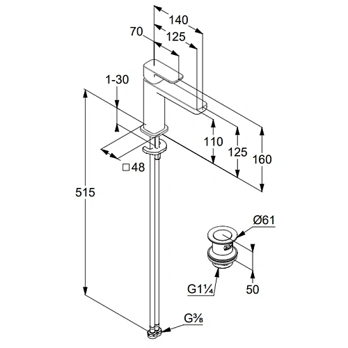 Смеситель для раковины Kludi RENON 422890575 хром Смеситель для раковины Kludi RENON 422890575 хром