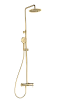 Душевая система AQUAme AQM8011BG со смесителем и изливом, лейка 3 режима 1100-1500мм, золото шлифован