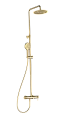 Душевая система AQUAme AQM8011BG со смесителем и изливом, лейка 3 режима 1100-1500мм, золото шлифован Душевая система AQUAme AQM8011BG со смесителем и изливом, лейка 3 режима 1100-1500мм, золото шлифован