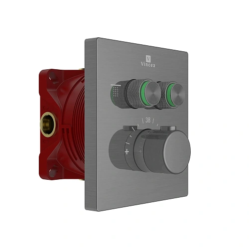 Смеситель для душа VSCV-321T-MGM термостатический, вороненая сталь Смеситель для душа VSCV-321T-MGM термостатический, вороненая сталь