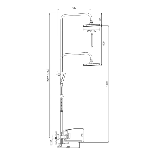 Душевая система Splenka S40.24.06, черный Душевая система Splenka S40.24.06, черный