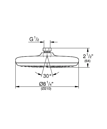 Верхний душ GROHE Tempesta 210, расход 6.8 л/мин, хром (26409000) Верхний душ GROHE Tempesta 210, расход 6.8 л/мин, хром (26409000)