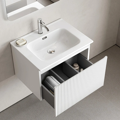 Тумба под раковину SANCOS Snob SNR1.060W R 1.0 590х445х406 Bianco подвесная Тумба под раковину SANCOS Snob SNR1.060W R 1.0 590х445х406 Bianco подвесная