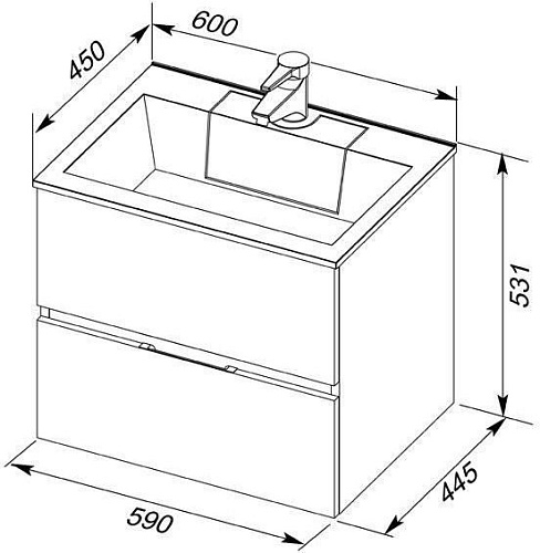 Тумба под раковину Aquanet Алвита 60 серый антрацит 00183991 Тумба под раковину Aquanet Алвита 60 серый антрацит 00183991
