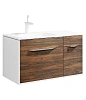 Тумба под раковину AQWELLA Malaga 90см Mal.01.09/L/CD подвесная, левая крафт темный