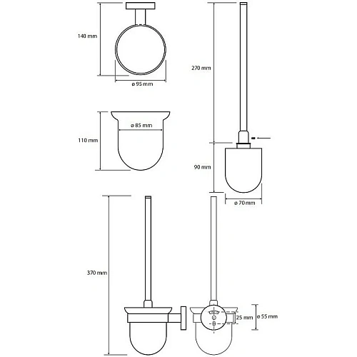 Ершик для унитаза Bemeta GRAPHIT 156113017 Ершик для унитаза Bemeta GRAPHIT 156113017