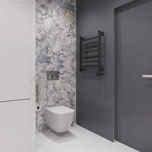 Полотенцесушитель электрический EWRIKA Деметра LP 60х50, матовый черный R 536161 Полотенцесушитель электрический EWRIKA Деметра LP 60х50, матовый черный R 536161