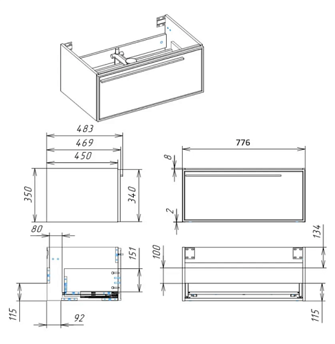 Тумба под раковину La Fenice Elba Cappuccino 80 NFNC-01-ELB-C-80-3-GG бежевая матовая с белой столешницей Тумба под раковину La Fenice Elba Cappuccino 80 NFNC-01-ELB-C-80-3-GG бежевая матовая с белой столешницей