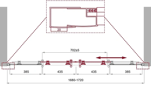 Душевая дверь BelBagno UNO-195-BF-2-170-P-Cr Душевая дверь BelBagno UNO-195-BF-2-170-P-Cr