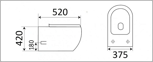 Унитаз подвесной CeramaLux CL2101 белый с крышкой микролифт Унитаз подвесной CeramaLux CL2101 белый с крышкой микролифт