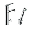 Картинка анонса товара «смеситель для раковины hansgrohe logis 190 с гигиеническим душем и запорным клапаном 31515000, хром»