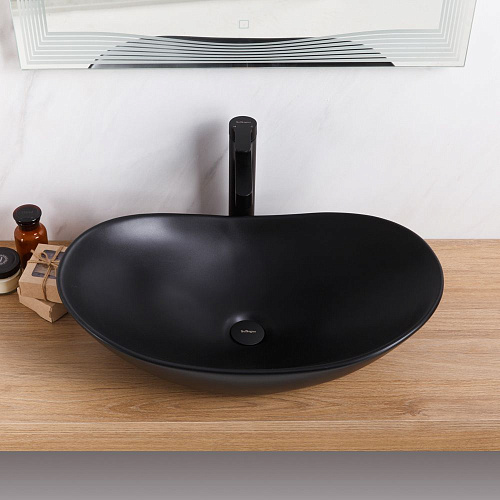 Раковина BelBagno BB1404-H301 605x370x150 черная матовая Раковина BelBagno BB1404-H301 605x370x150 черная матовая