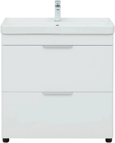 Тумба под раковину Aquanet Ирис new 815 белый глянец (2 ящика) 00310154 Тумба под раковину Aquanet Ирис new 815 белый глянец (2 ящика) 00310154