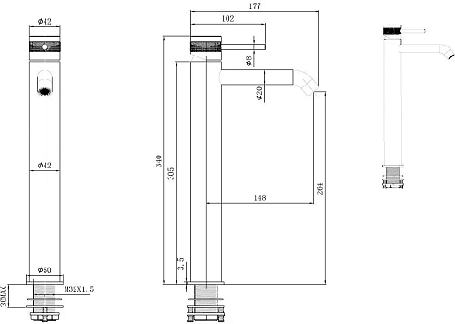 Смеситель для раковины Allen Brau Priority 5.31A02-31 черный матовый Смеситель для раковины Allen Brau Priority 5.31A02-31 черный матовый