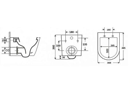 Унитаз подвесной CeramaLux B2330-2MDH серый матовый с крышкой микролифт Унитаз подвесной CeramaLux B2330-2MDH серый матовый с крышкой микролифт