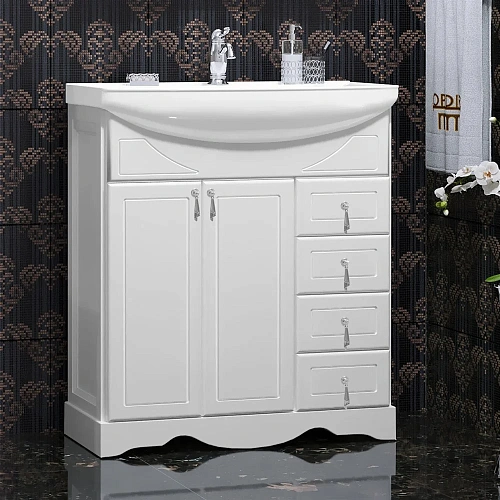 Тумба под раковину Opadiris Клио 75 00-00002831 белый матовый Тумба под раковину Opadiris Клио 75 00-00002831 белый матовый