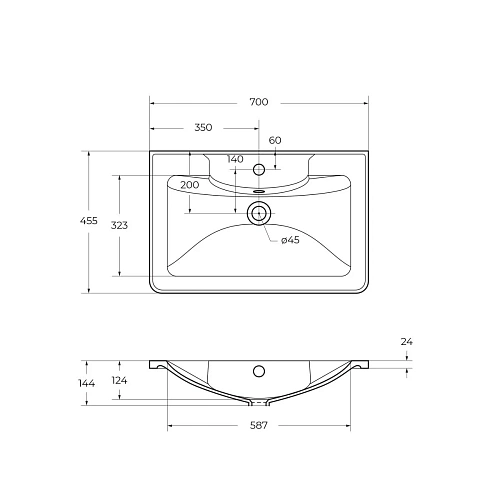 Раковина BelBagno BB700/455-LV-MR-ALR 800x455 Раковина BelBagno BB700/455-LV-MR-ALR 800x455
