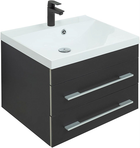 Тумба под раковину Aquanet Верона 58 New черный матовый 00272428 Тумба под раковину Aquanet Верона 58 New черный матовый 00272428