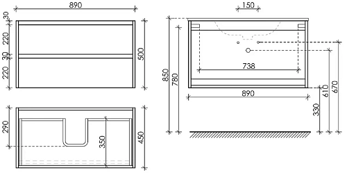 Тумба под раковину Sancos Libra LB90EG 890х450х500 дуб галифакс натуральный, подвесная Тумба под раковину Sancos Libra LB90EG 890х450х500 дуб галифакс натуральный, подвесная