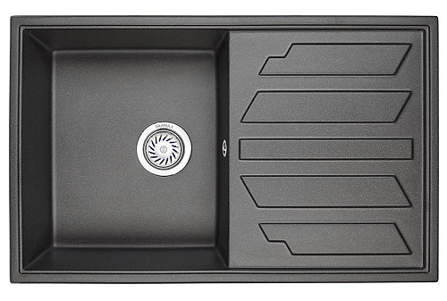 Кухонная мойка Granula 8002, ЧЁРНЫЙ, кварц 790х500 Кухонная мойка Granula 8002, ЧЁРНЫЙ, кварц 790х500