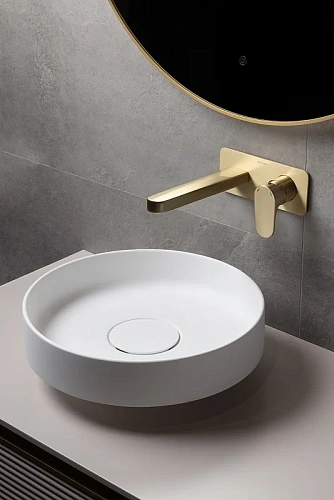 Раковина Boheme Corian 400x130 Matt White 801-MW накладная Раковина Boheme Corian 400x130 Matt White 801-MW накладная