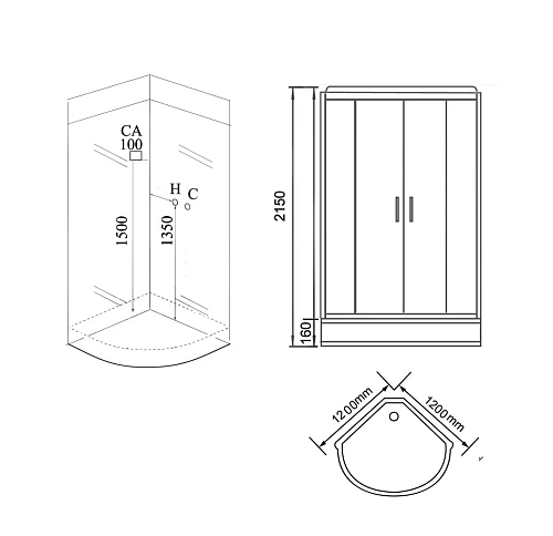 Душевая кабина GROSSMAN GR142 (120x120x215) Душевая кабина GROSSMAN GR142 (120x120x215)