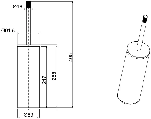 Ершик для унитаза Allen Brau Priority 6.31009-BN Ершик для унитаза Allen Brau Priority 6.31009-BN