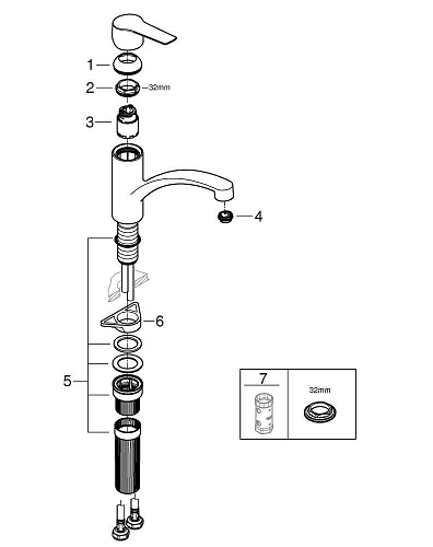 Смеситель для кухни GROHE Start 2021, низкий излив, хром (30334001) Смеситель для кухни GROHE Start 2021, низкий излив, хром (30334001)