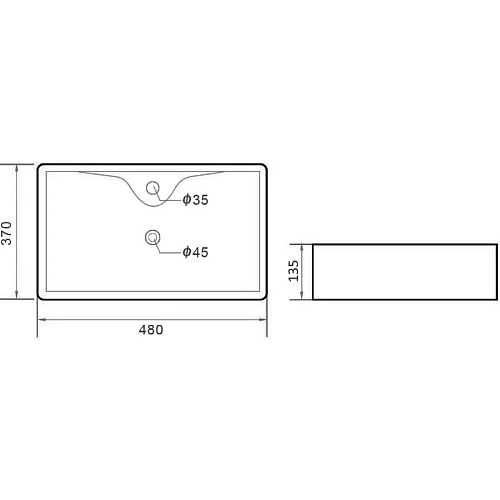 Раковина Orange B01-475mb накладная, матовый черный Раковина Orange B01-475mb накладная, матовый черный