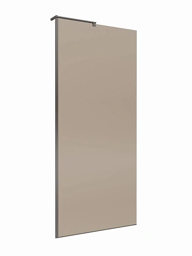 Душевая перегородка BelBagno UNO-L-1-TB-90-BR-GM 90 см, профиль оружейная сталь, стекло тонированная бронза Душевая перегородка BelBagno UNO-L-1-TB-90-BR-GM 90 см, профиль оружейная сталь, стекло тонированная бронза