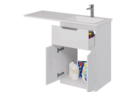 Тумба под раковину DREJA Vega, 60 см, напольная, 1 ящик, 2 дверцы, белый глянец 99.0450 Тумба под раковину DREJA Vega, 60 см, напольная, 1 ящик, 2 дверцы, белый глянец 99.0450