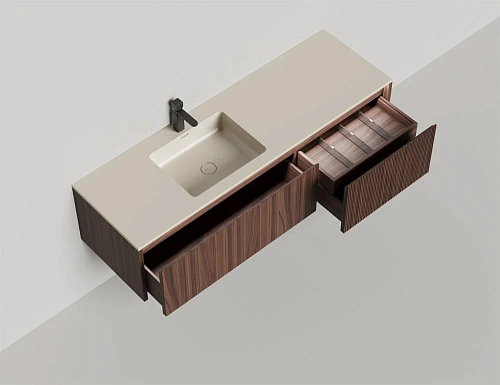 Тумба со столешницей Salini Domino 1600 27D.СС.100.060.V шпон влагостойкий мдф Тумба со столешницей Salini Domino 1600 27D.СС.100.060.V шпон влагостойкий мдф