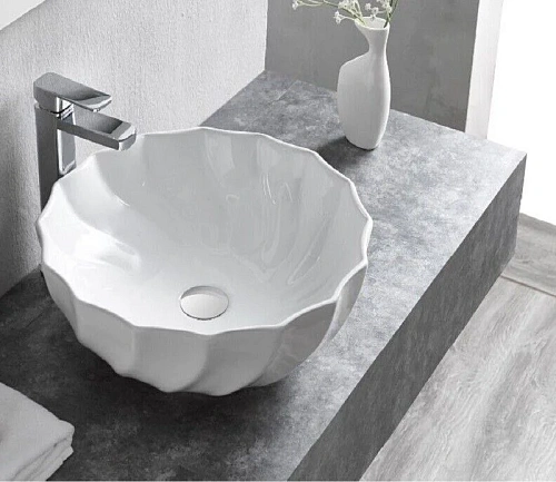 Раковина CeramaLux 9073 накладная, белый Раковина CeramaLux 9073 накладная, белый