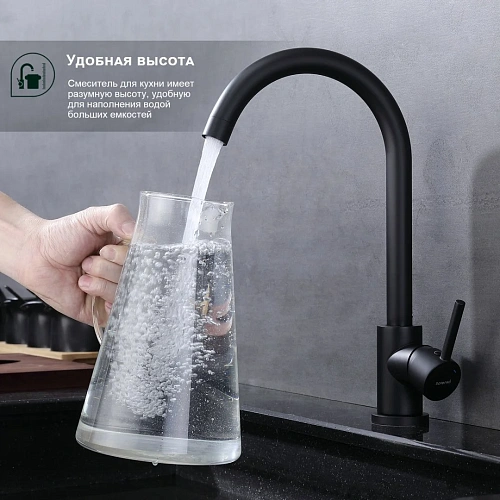 Смеситель для кухни Splenka S201.40.06, черный Смеситель для кухни Splenka S201.40.06, черный