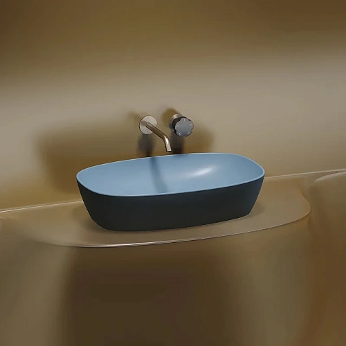 Раковина Ceramica Nova ELEMENT CN6049ML голубой матовый накладная Раковина Ceramica Nova ELEMENT CN6049ML голубой матовый накладная