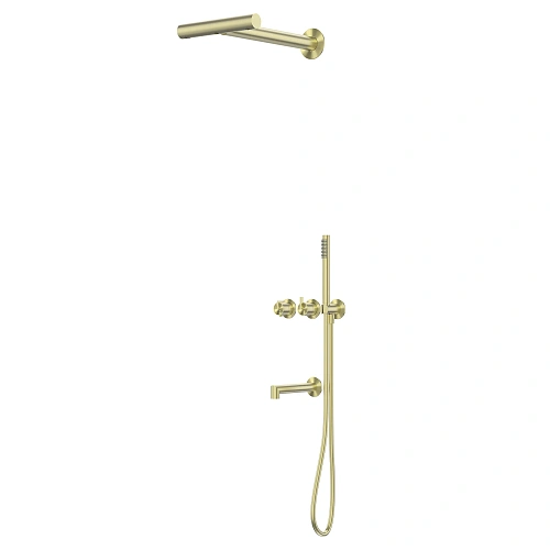 Душевая система ABBER Perfekte 316 AF8A50BG скрытого монтажа с изливом, золото брашированное Душевая система ABBER Perfekte 316 AF8A50BG скрытого монтажа с изливом, золото брашированное