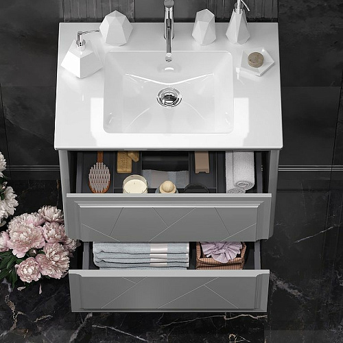 Тумба под раковину Opadiris Луиджи 70 подвесная, серый матовый, вар. 2 (под раковину CeraStyle Ibiza 71) 00-00005953 Тумба под раковину Opadiris Луиджи 70 подвесная, серый матовый, вар. 2 (под раковину CeraStyle Ibiza 71) 00-00005953