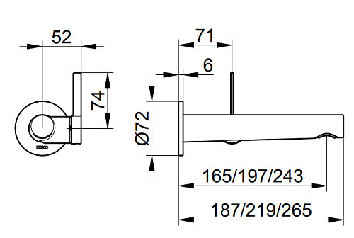 Смеситель для раковины Keuco IXMO 59516072101 265 мм Смеситель для раковины Keuco IXMO 59516072101 265 мм