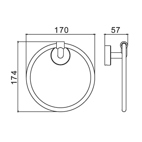 Полотенцедержатель Raglo R320.04.09 кольцо, графит Полотенцедержатель Raglo R320.04.09 кольцо, графит