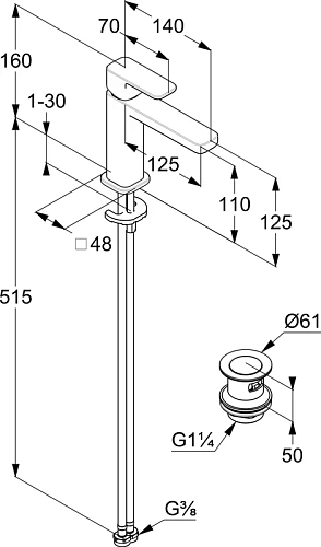 Смеситель для раковины Kludi RENON 422880575 хром Смеситель для раковины Kludi RENON 422880575 хром