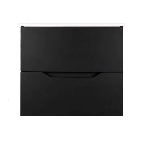 Тумба с раковиной Orange Line Li-60Tub+Ra подвесная, черный матовый Тумба с раковиной Orange Line Li-60Tub+Ra подвесная, черный матовый