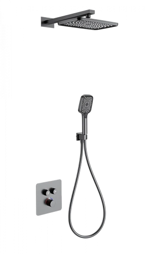 Душевая система Wonzon & Woghand с термостатом, встраиваемая, темный графит (WW-B4003-BGG) Душевая система Wonzon & Woghand с термостатом, встраиваемая, темный графит (WW-B4003-BGG)
