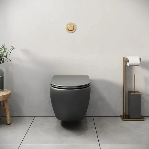 Унитаз подвесной GROSSMAN GR-4455GMS Color 495x365x375 серый матовый безободковый с тонкой крышкой Унитаз подвесной GROSSMAN GR-4455GMS Color 495x365x375 серый матовый безободковый с тонкой крышкой