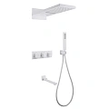 Душевая система ABBER Daheim AF8253W скрытого монтажа с изливом, термостат, белая матовая Душевая система ABBER Daheim AF8253W скрытого монтажа с изливом, термостат, белая матовая